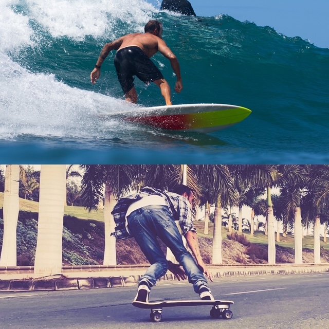 Surfskate and surfing together as one